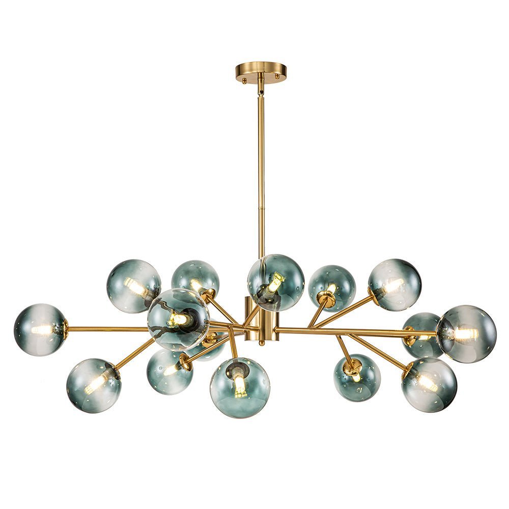(OpenBox) 15-Light Branch Blue Glass Globe Bubble Chandelier