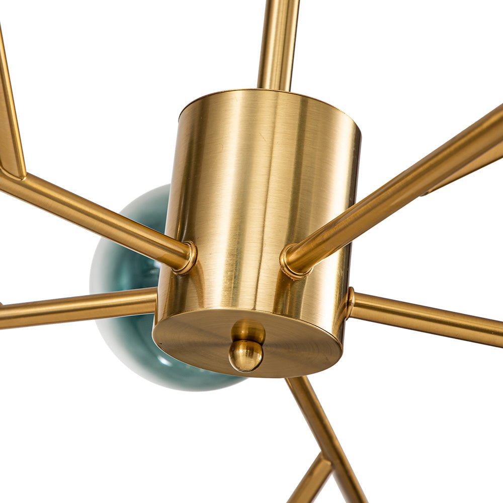(OpenBox) 15-Light Branch Blue Glass Globe Bubble Chandelier