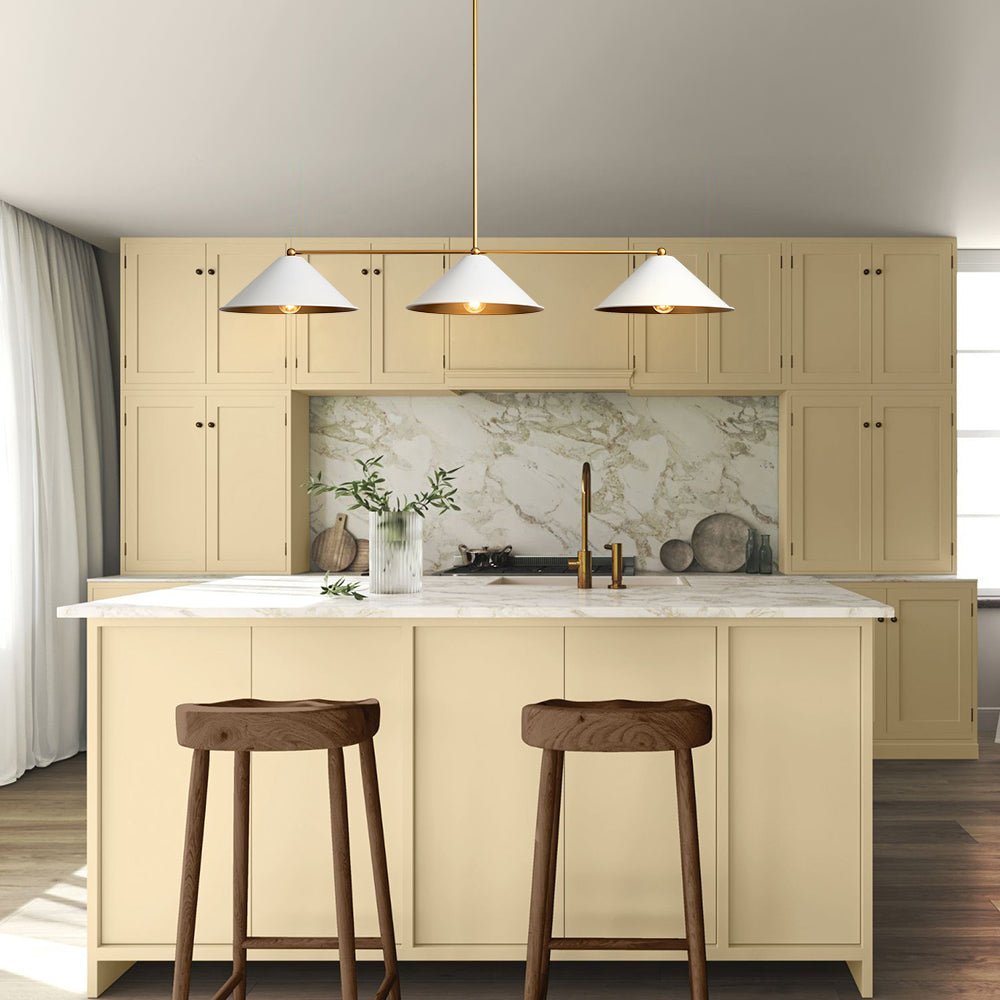 (OpenBox) 3-Light Black Cone Shade Kitchen Island Pendant