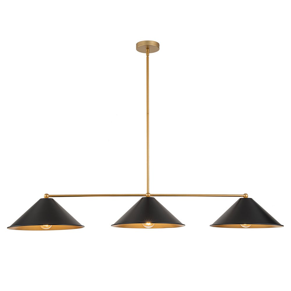 (OpenBox) 3-Light Black Cone Shade Kitchen Island Pendant
