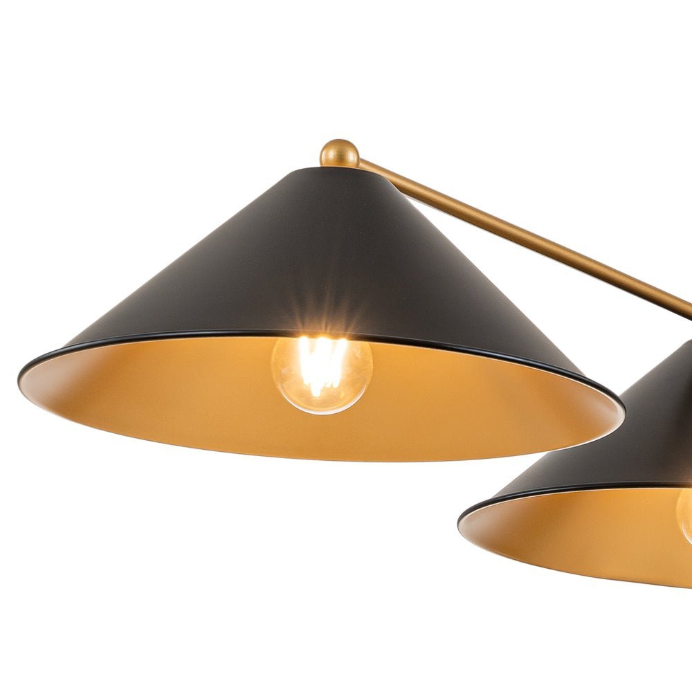 (OpenBox) 3-Light Black Cone Shade Kitchen Island Pendant