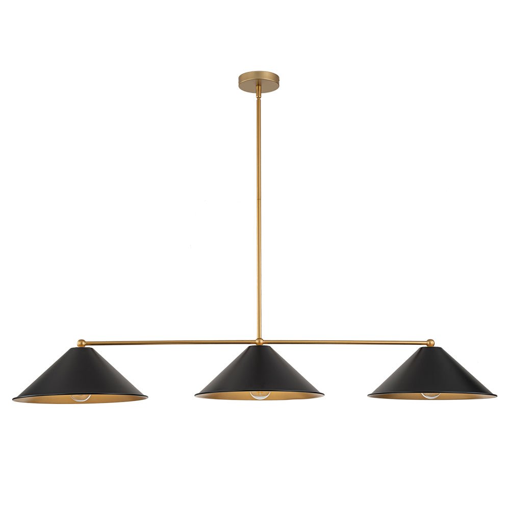 (OpenBox) 3-Light Black Cone Shade Kitchen Island Pendant