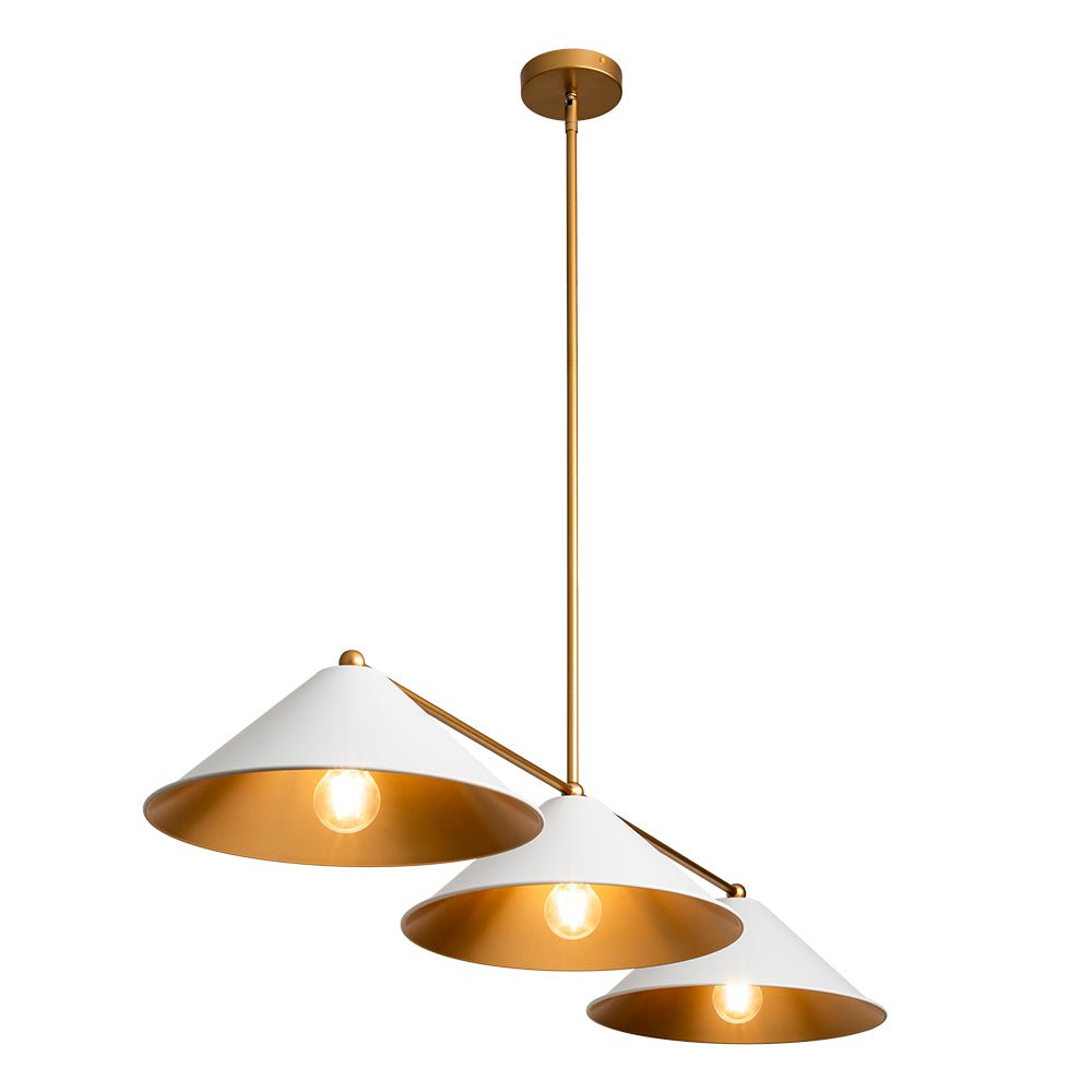 (OpenBox) 3-Light Black Cone Shade Kitchen Island Pendant