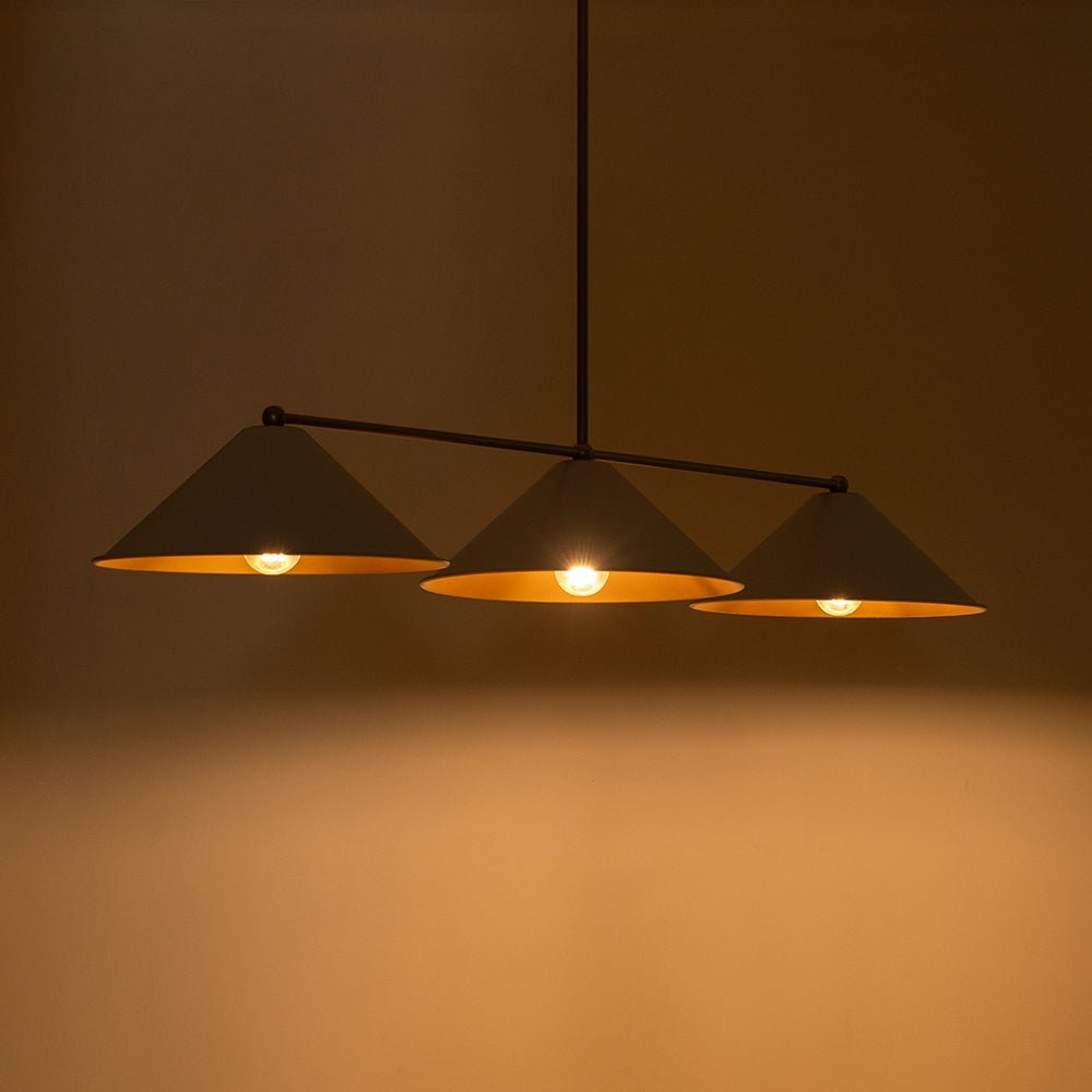 (OpenBox) 3-Light Black Cone Shade Kitchen Island Pendant