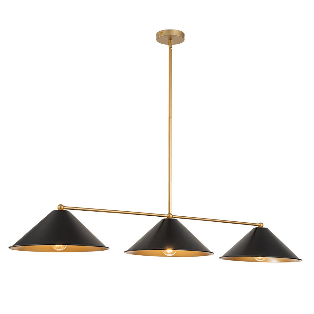 (OpenBox) 3-Light Black Cone Shade Kitchen Island Pendant
