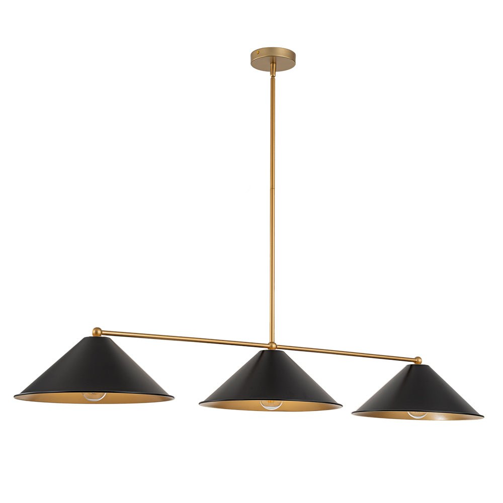 (OpenBox) 3-Light Black Cone Shade Kitchen Island Pendant