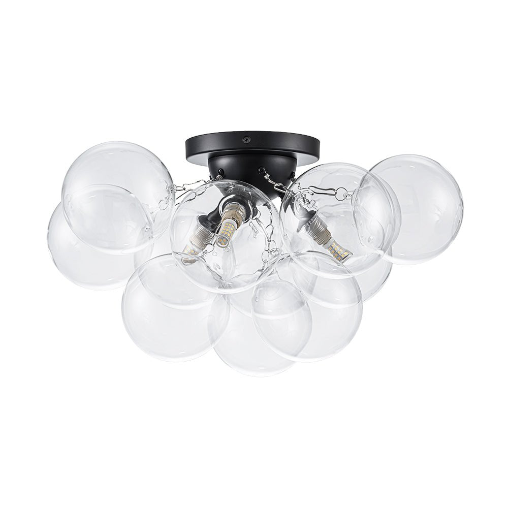 (OpenBox) 3-Light Brass Cluster Clear Glass Globe Bubble Ceiling Light