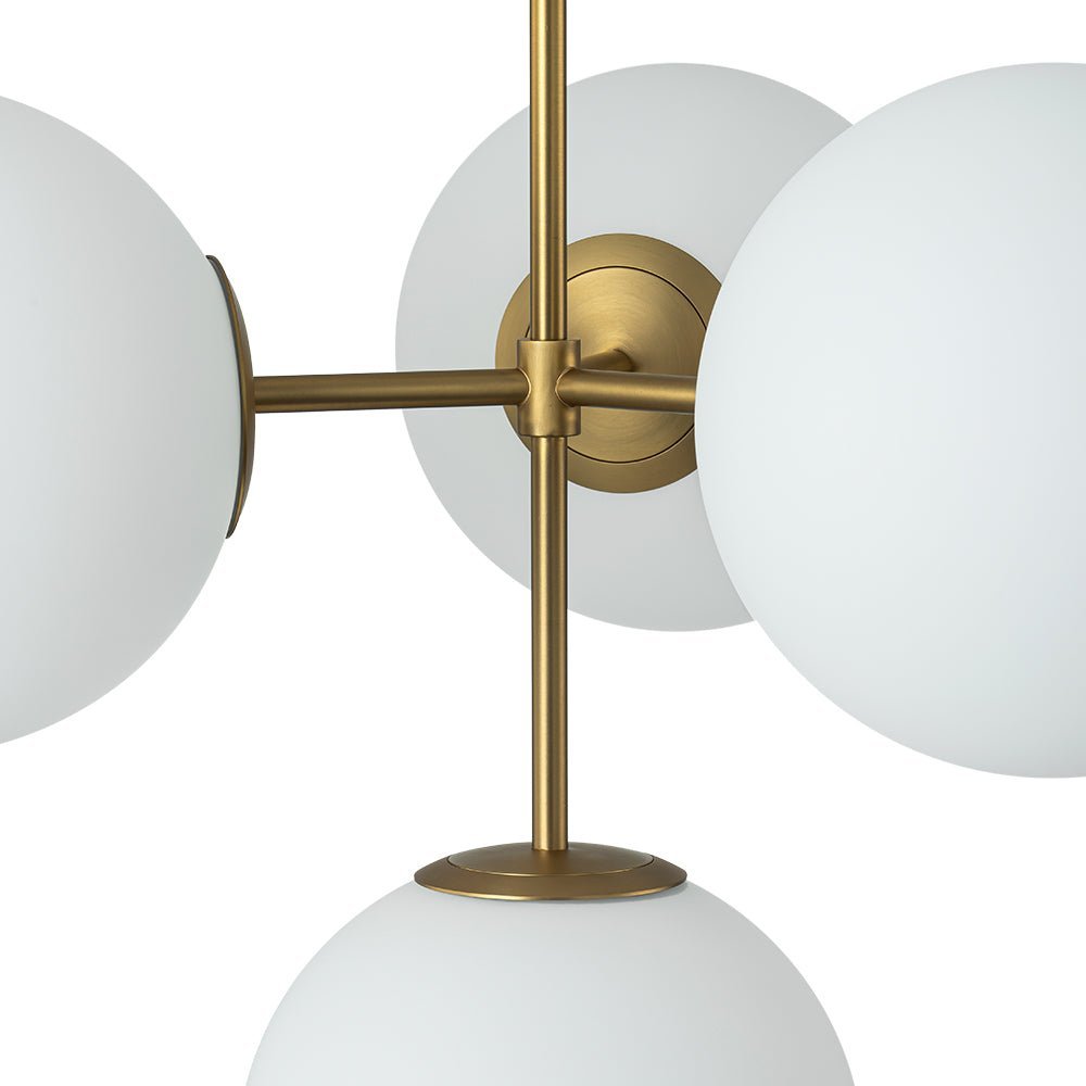 (OpenBox) 4-Light Opal Glass Globe Sputnik Semi Flush Chandelier