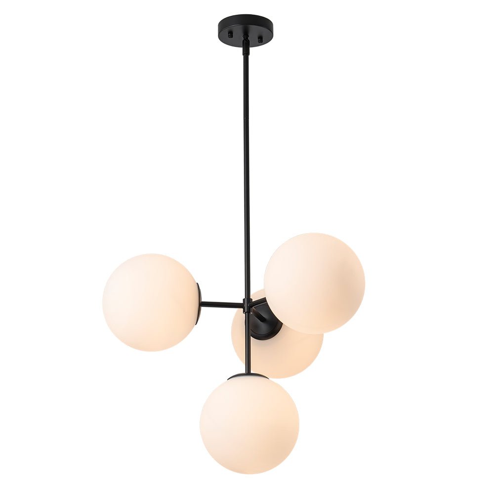 (OpenBox) 4-Light Opal Glass Globe Sputnik Semi Flush Chandelier