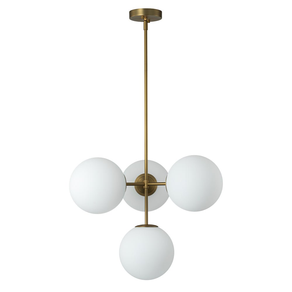 (OpenBox) 4-Light Opal Glass Globe Sputnik Semi Flush Chandelier