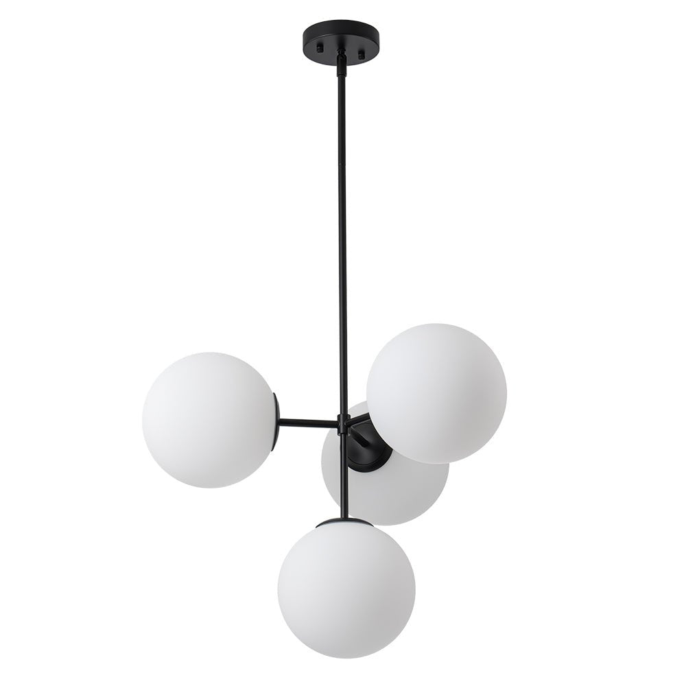 (OpenBox) 4-Light Opal Glass Globe Sputnik Semi Flush Chandelier