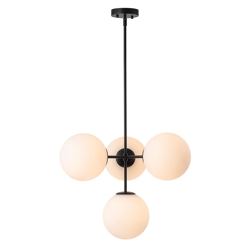 (OpenBox) 4-Light Opal Glass Globe Sputnik Semi Flush Chandelier