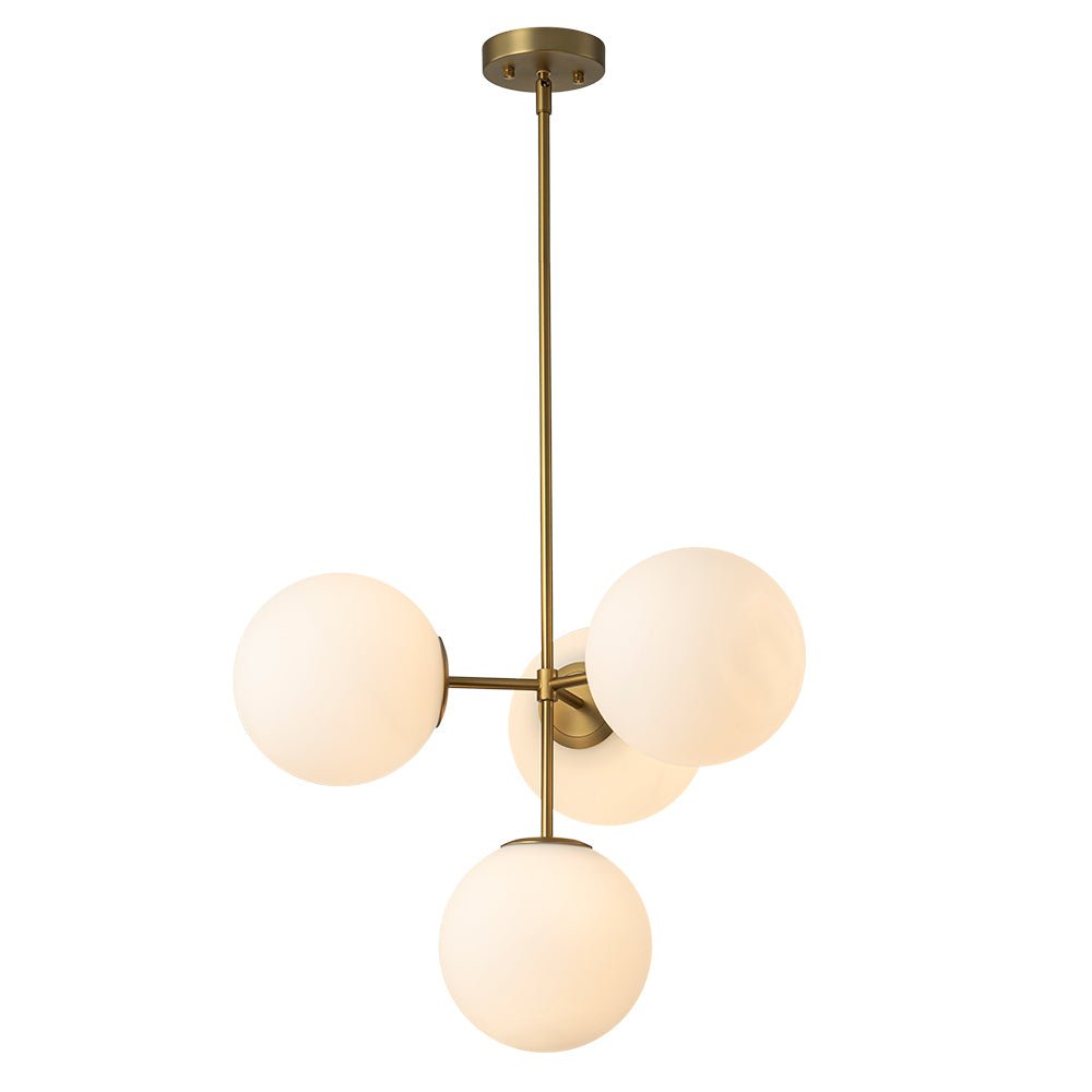 (OpenBox) 4-Light Opal Glass Globe Sputnik Semi Flush Chandelier