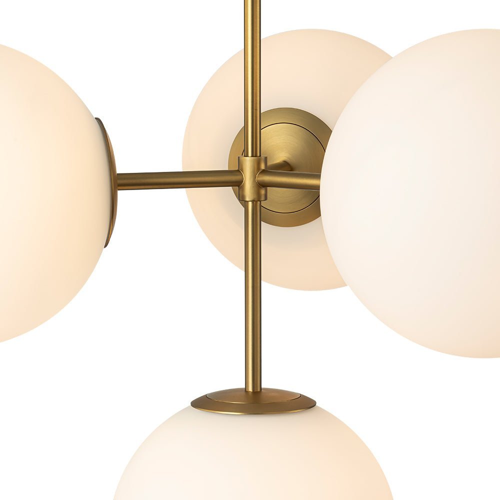 (OpenBox) 4-Light Opal Glass Globe Sputnik Semi Flush Chandelier