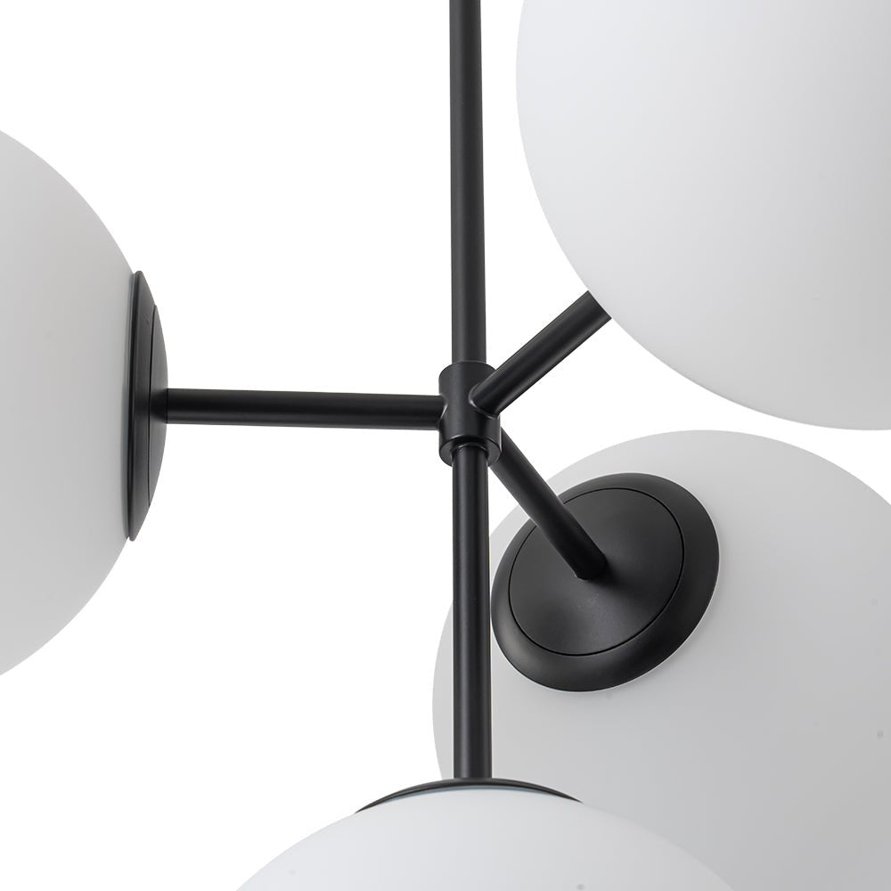 (OpenBox) 4-Light Opal Glass Globe Sputnik Semi Flush Chandelier