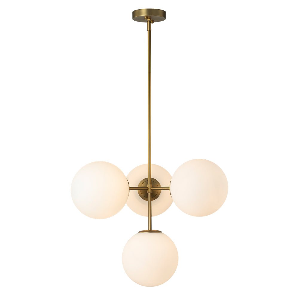 (OpenBox) 4-Light Opal Glass Globe Sputnik Semi Flush Chandelier