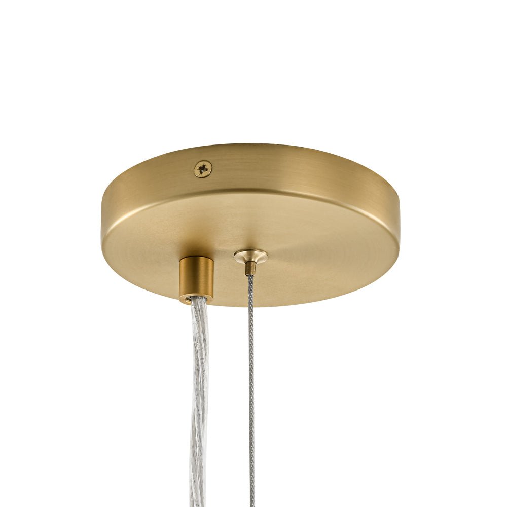 (OpenBox) 6-Light Dimmable Brass Cluster Clear Glass Bubble Sphere Chandelier