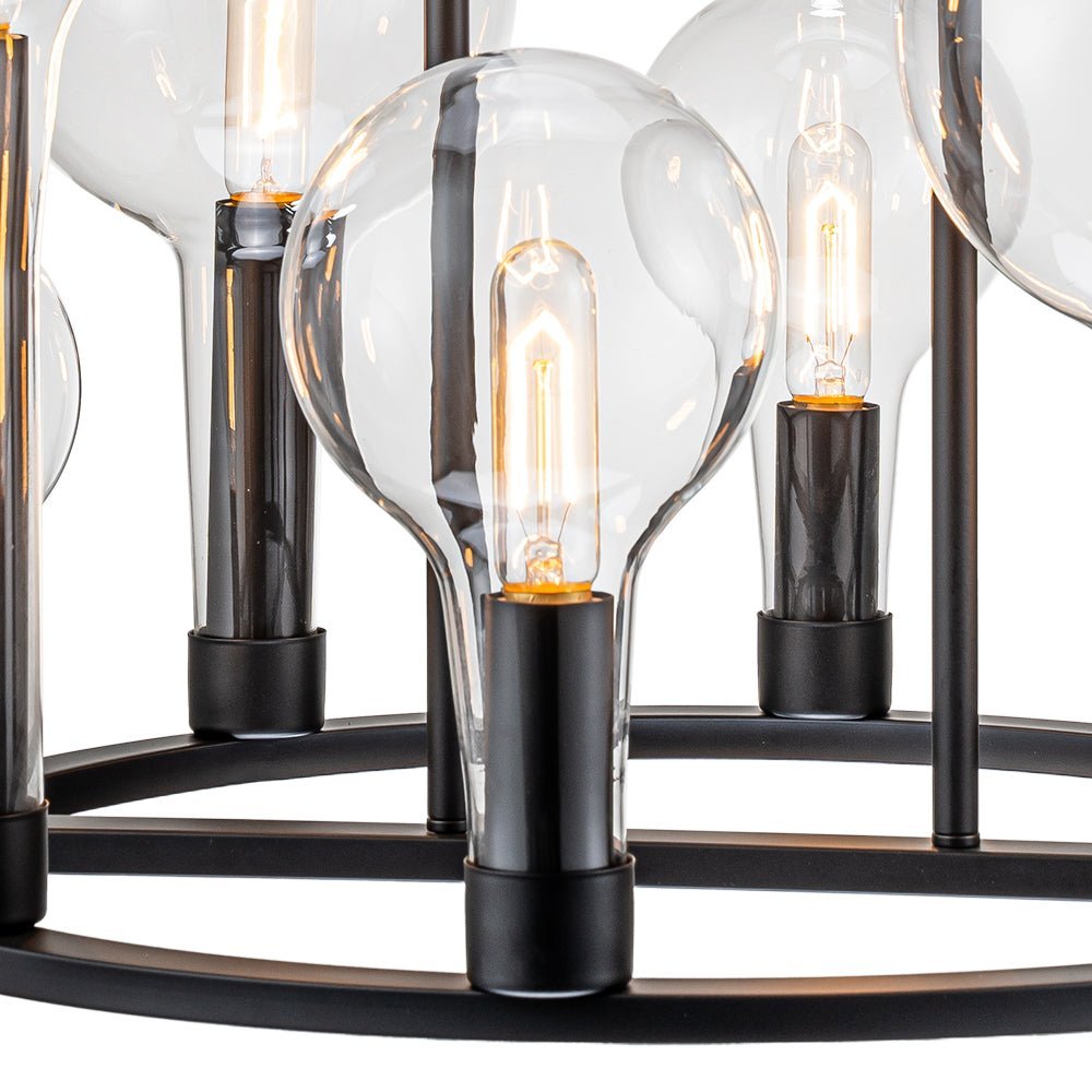 (OpenBox) 8-Light Glass Globe Wagon Wheel Chandelier