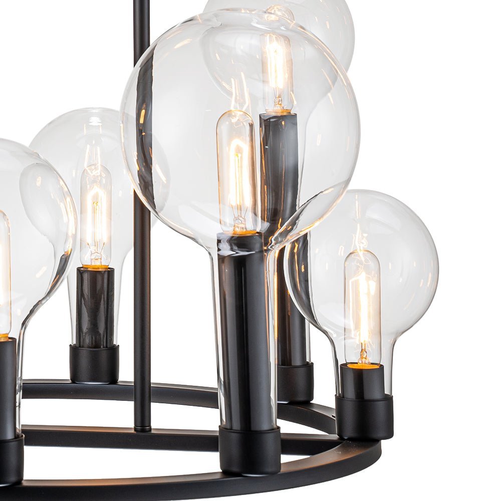 (OpenBox) 8-Light Glass Globe Wagon Wheel Chandelier