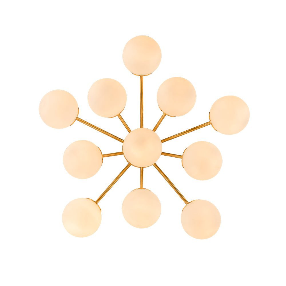 (OpenBox) Bloom Brass Frosted Glass Bubble Semi Flush Chandelier