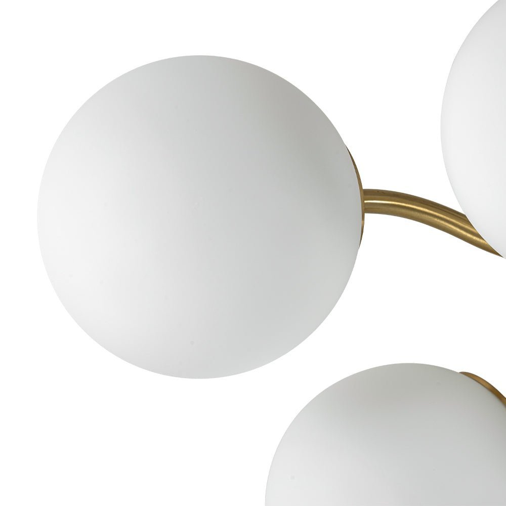 (OpenBox) Bloom Brass Frosted Glass Bubble Semi Flush Chandelier