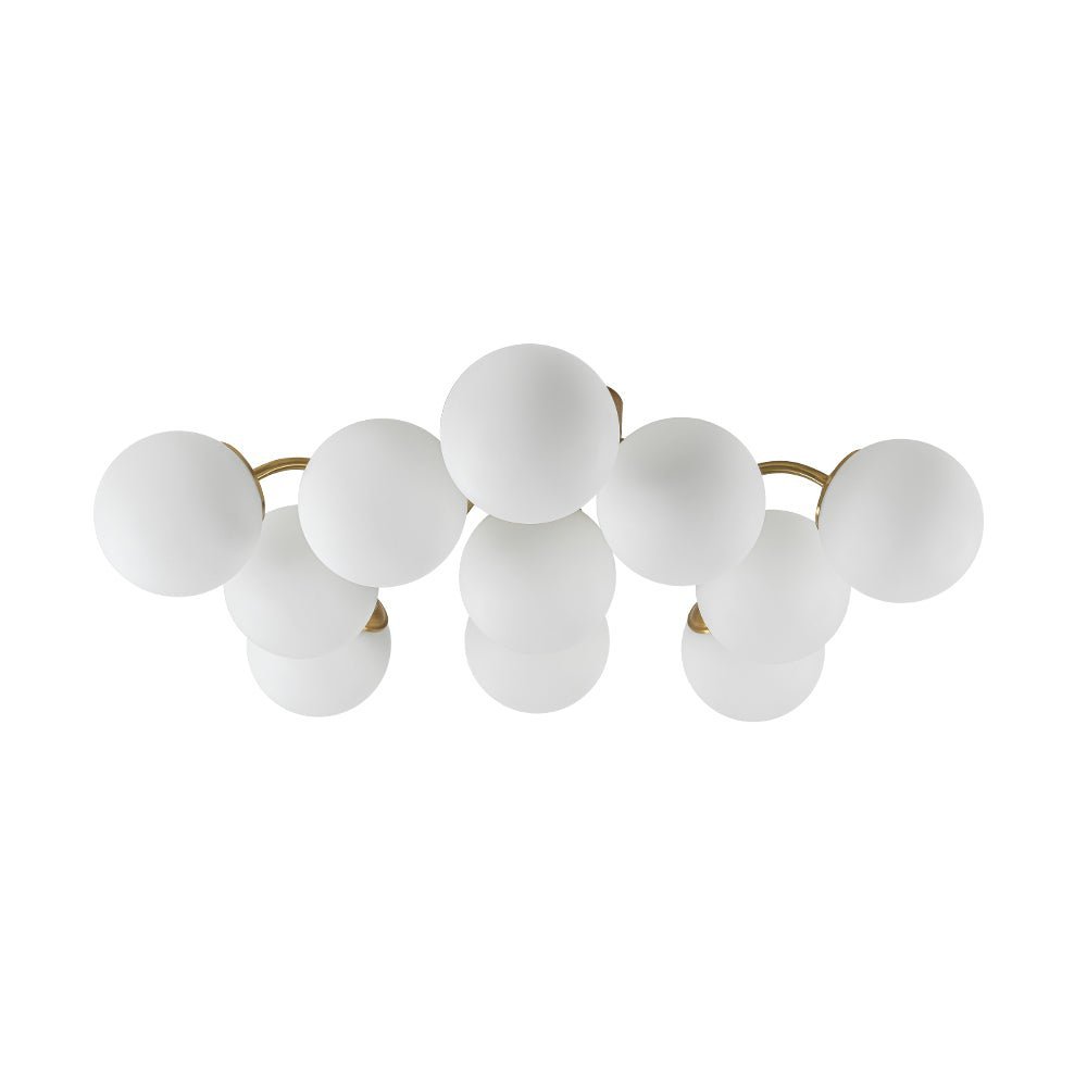 (OpenBox) Bloom Brass Frosted Glass Bubble Semi Flush Chandelier