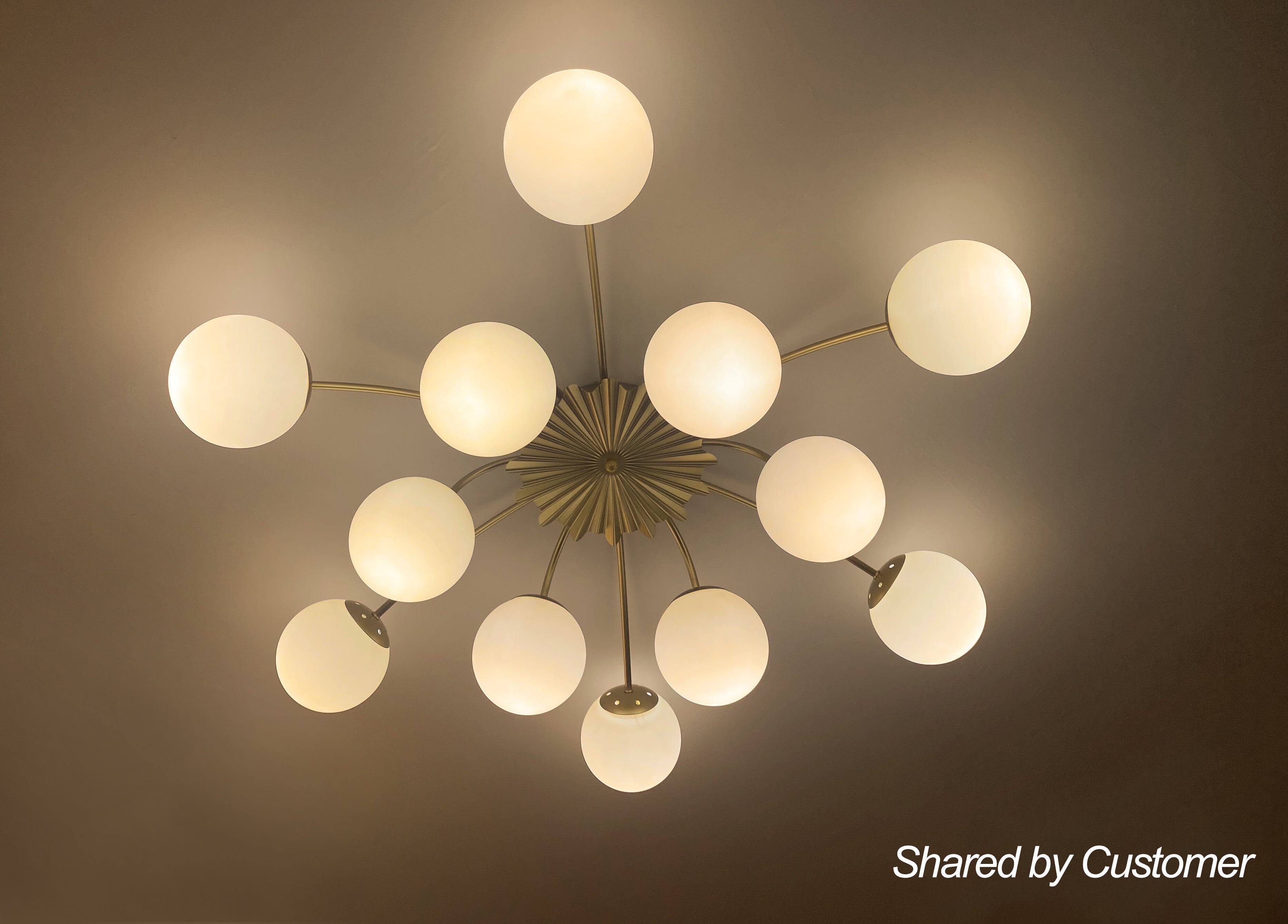 (OpenBox) Blossom 12-Light Opal Glass Bubble Semi Flush Chandelier