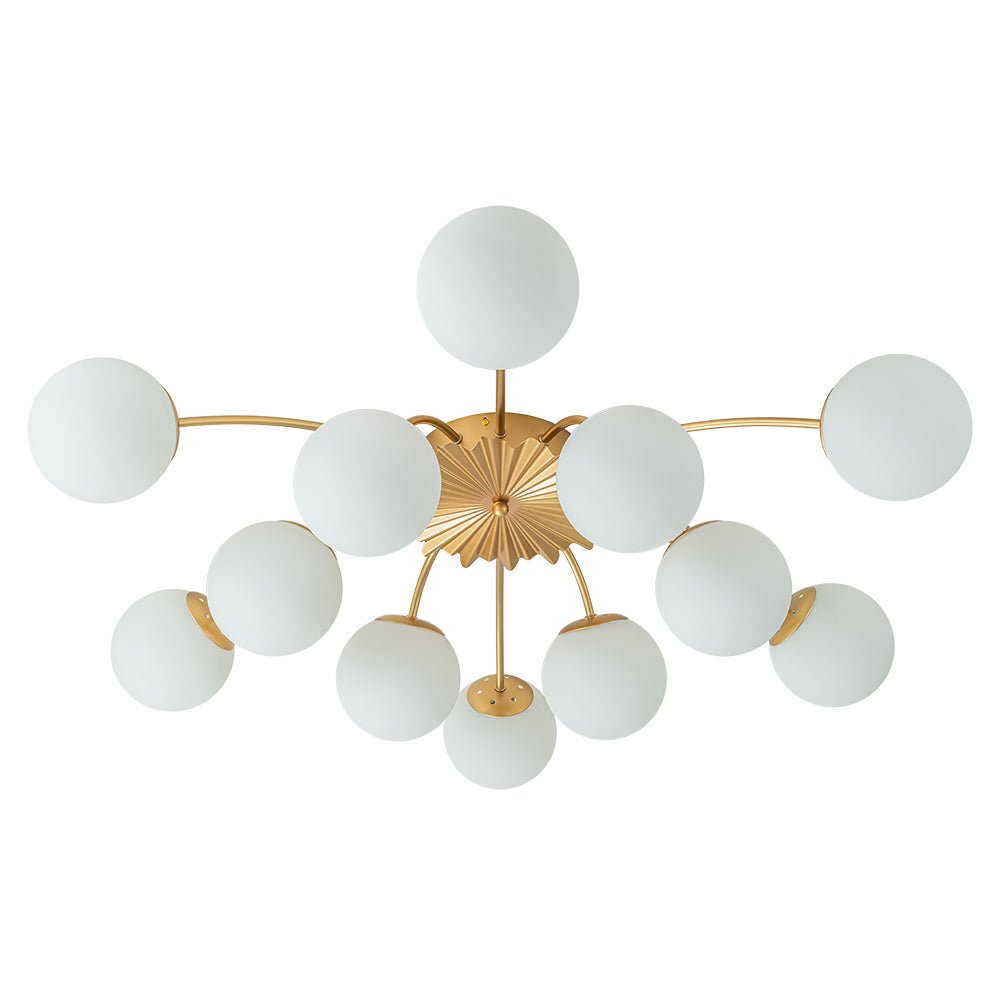(OpenBox) Blossom 12-Light Opal Glass Bubble Semi Flush Chandelier