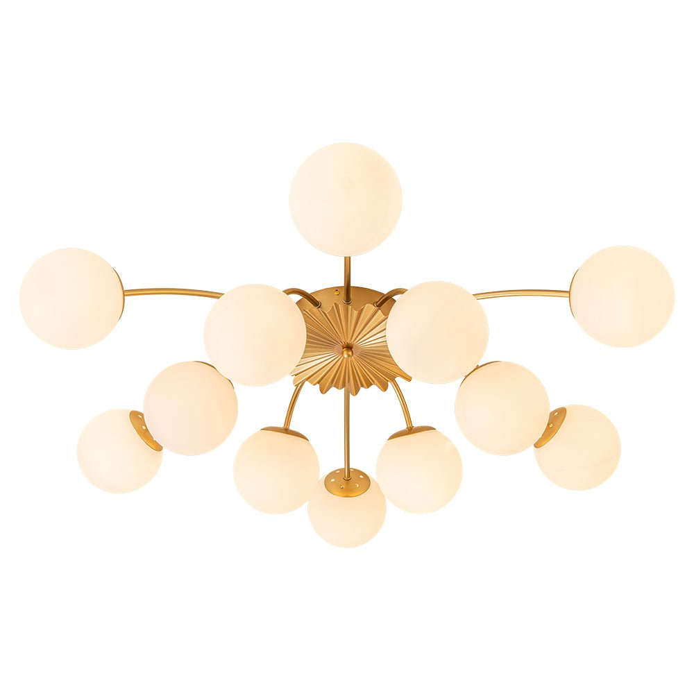 (OpenBox) Blossom 12-Light Opal Glass Bubble Semi Flush Chandelier
