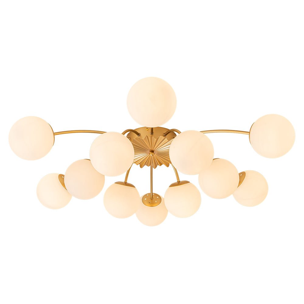 (OpenBox) Blossom 12-Light Opal Glass Bubble Semi Flush Chandelier