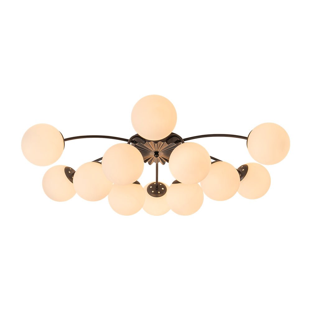 (OpenBox) Blossom 12-Light Opal Glass Bubble Semi Flush Chandelier