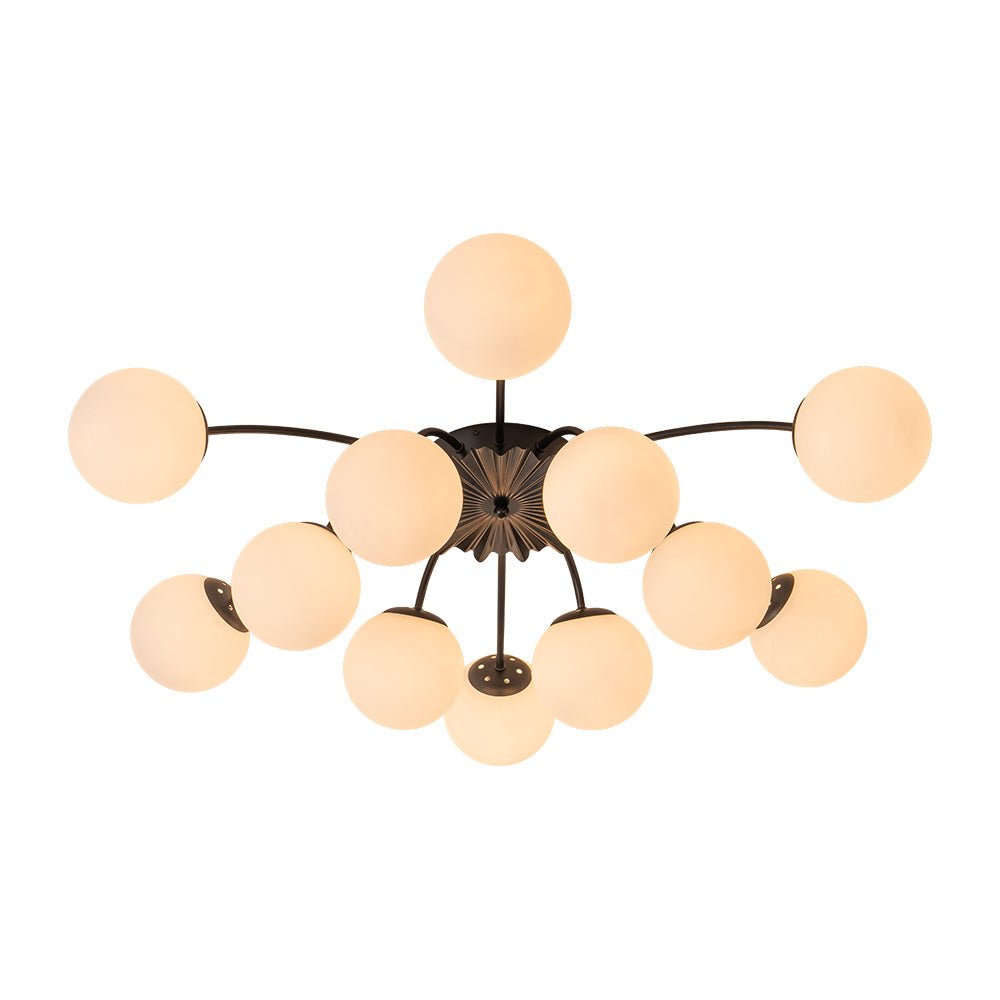 (OpenBox) Blossom 12-Light Opal Glass Bubble Semi Flush Chandelier