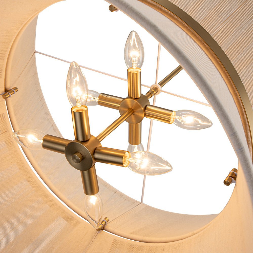 (OpenBox) Boho 2-Tier Woven Thread Tapered Drum Pendant Light