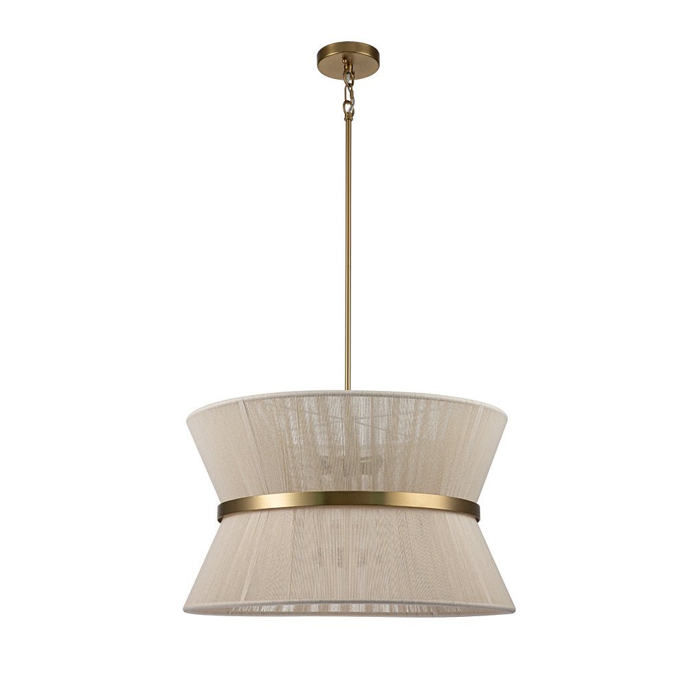 (OpenBox) Boho 2-Tier Woven Thread Tapered Drum Pendant Light