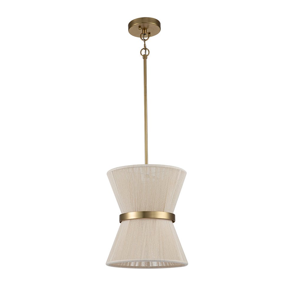 (OpenBox) Boho 2-Tier Woven Thread Tapered Drum Pendant Light