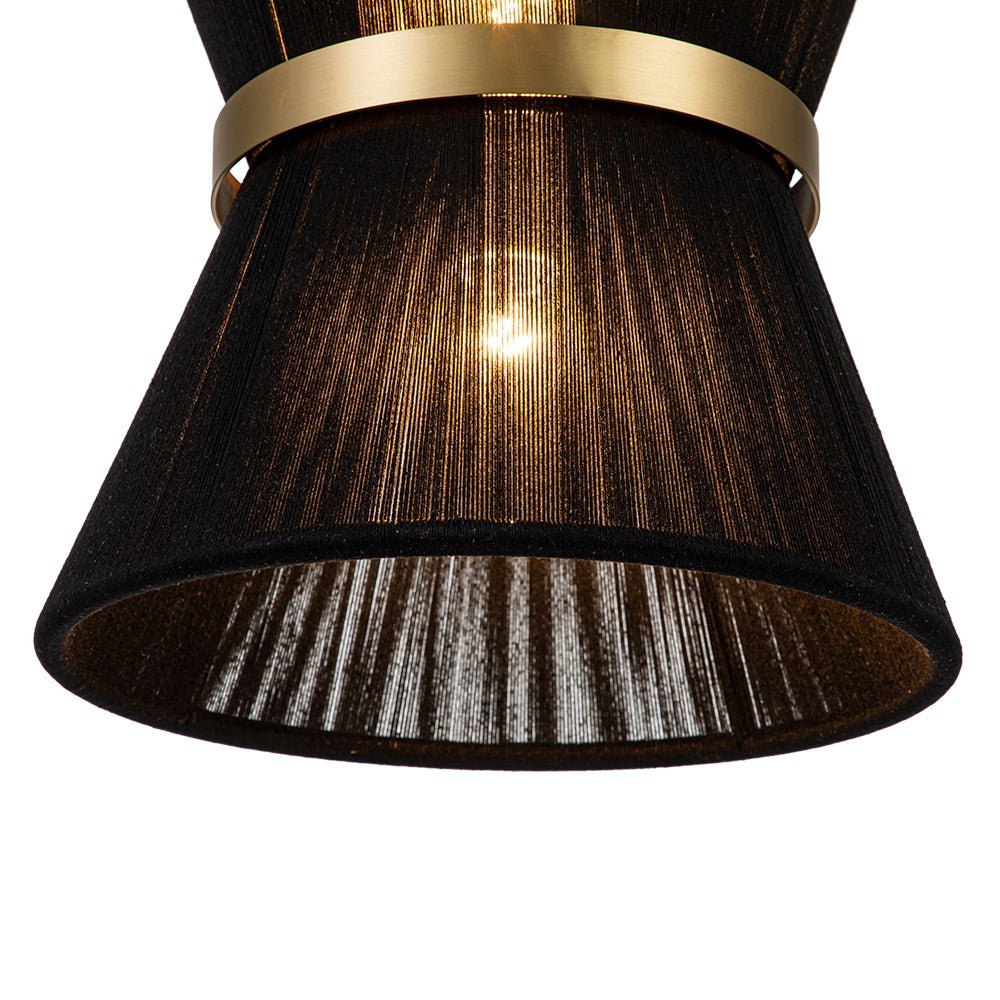 (OpenBox) Boho 2-Tier Woven Thread Tapered Drum Pendant Light
