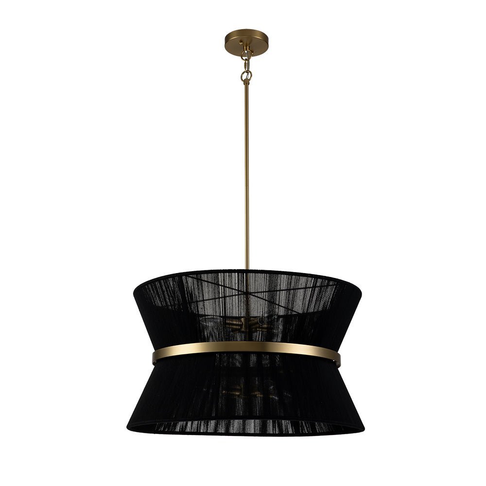 (OpenBox) Boho 2-Tier Woven Thread Tapered Drum Pendant Light