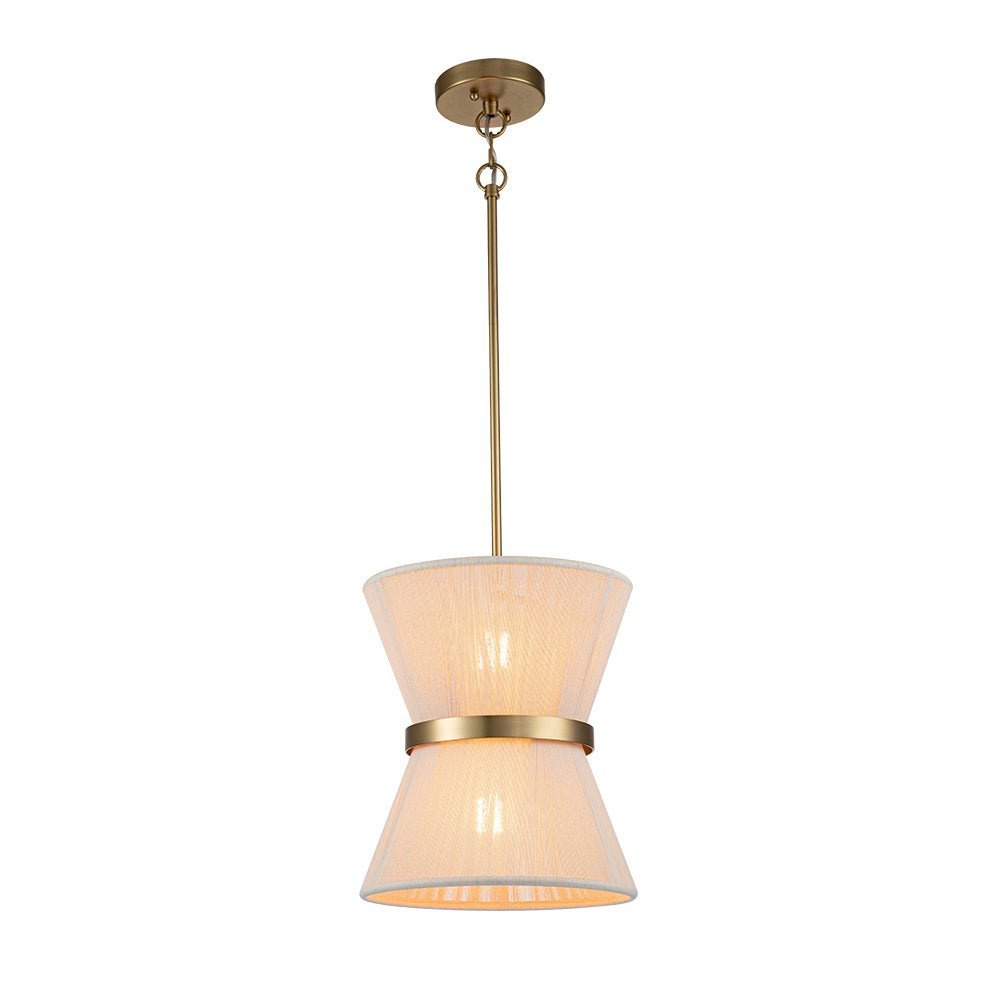 (OpenBox) Boho 2-Tier Woven Thread Tapered Drum Pendant Light