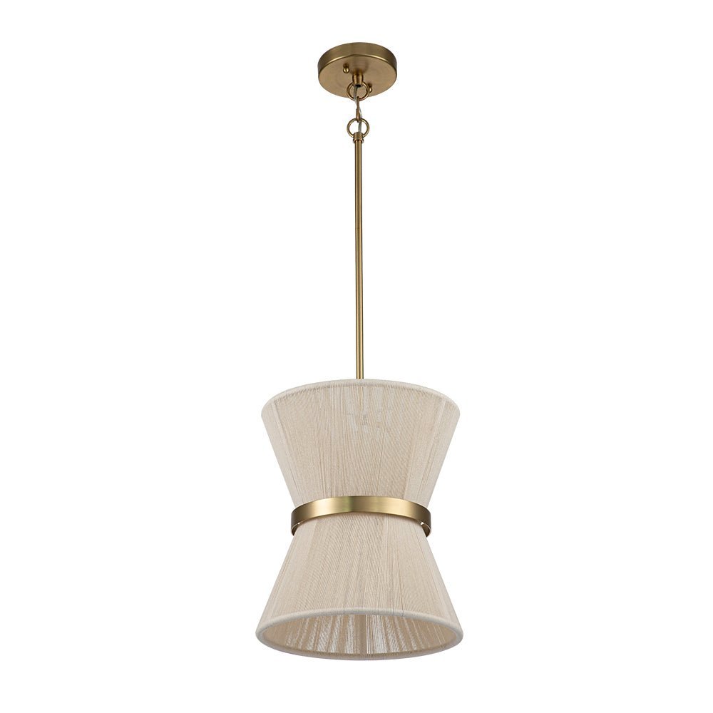 (OpenBox) Boho 2-Tier Woven Thread Tapered Drum Pendant Light