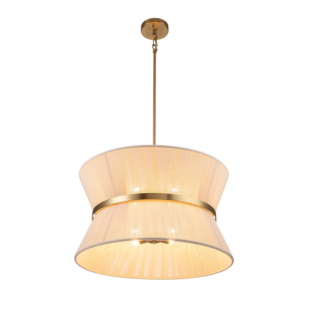 (OpenBox) Boho 2-Tier Woven Thread Tapered Drum Pendant Light