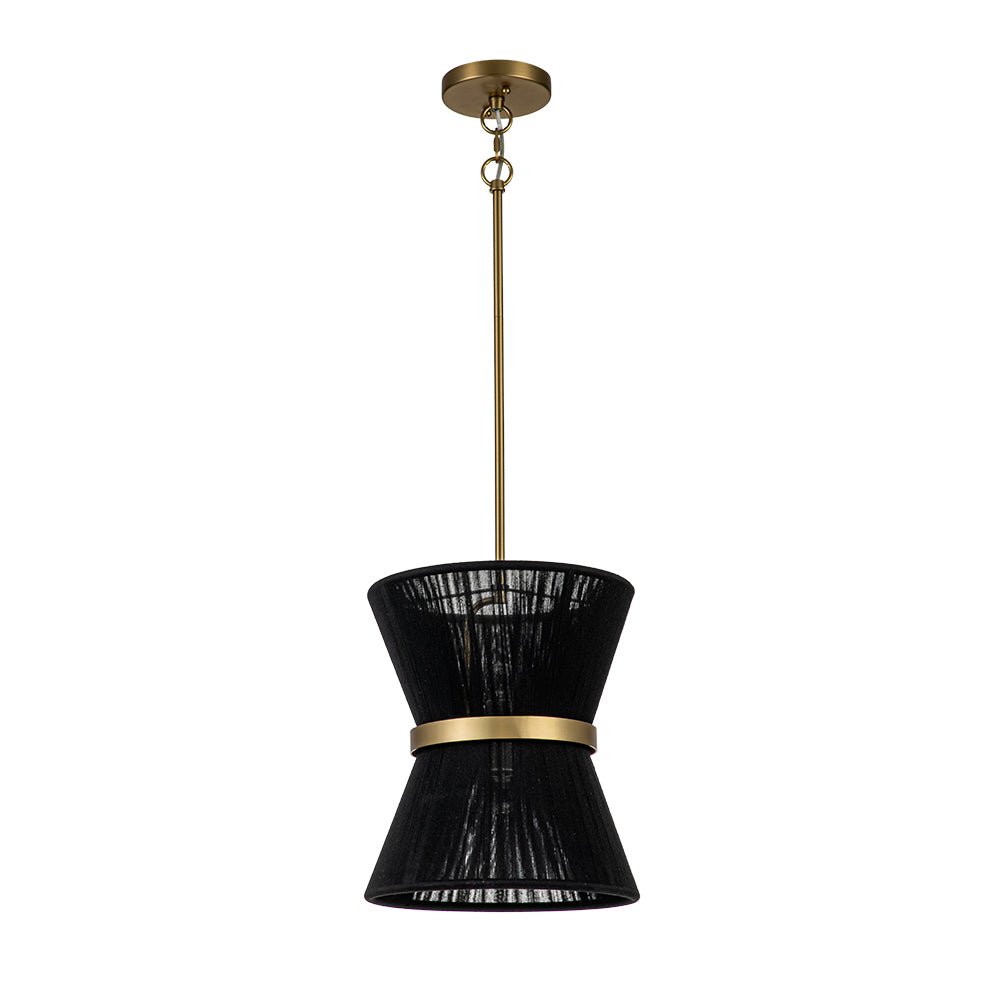 (OpenBox) Boho 2-Tier Woven Thread Tapered Drum Pendant Light