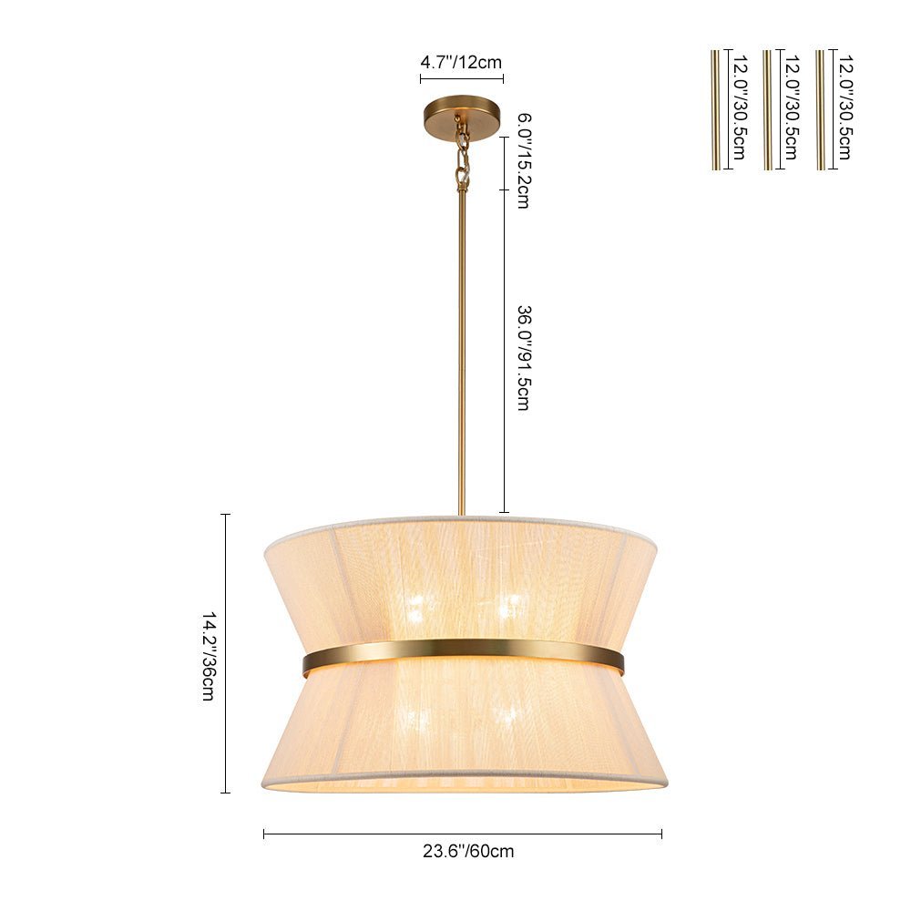 (OpenBox) Boho 2-Tier Woven Thread Tapered Drum Pendant Light