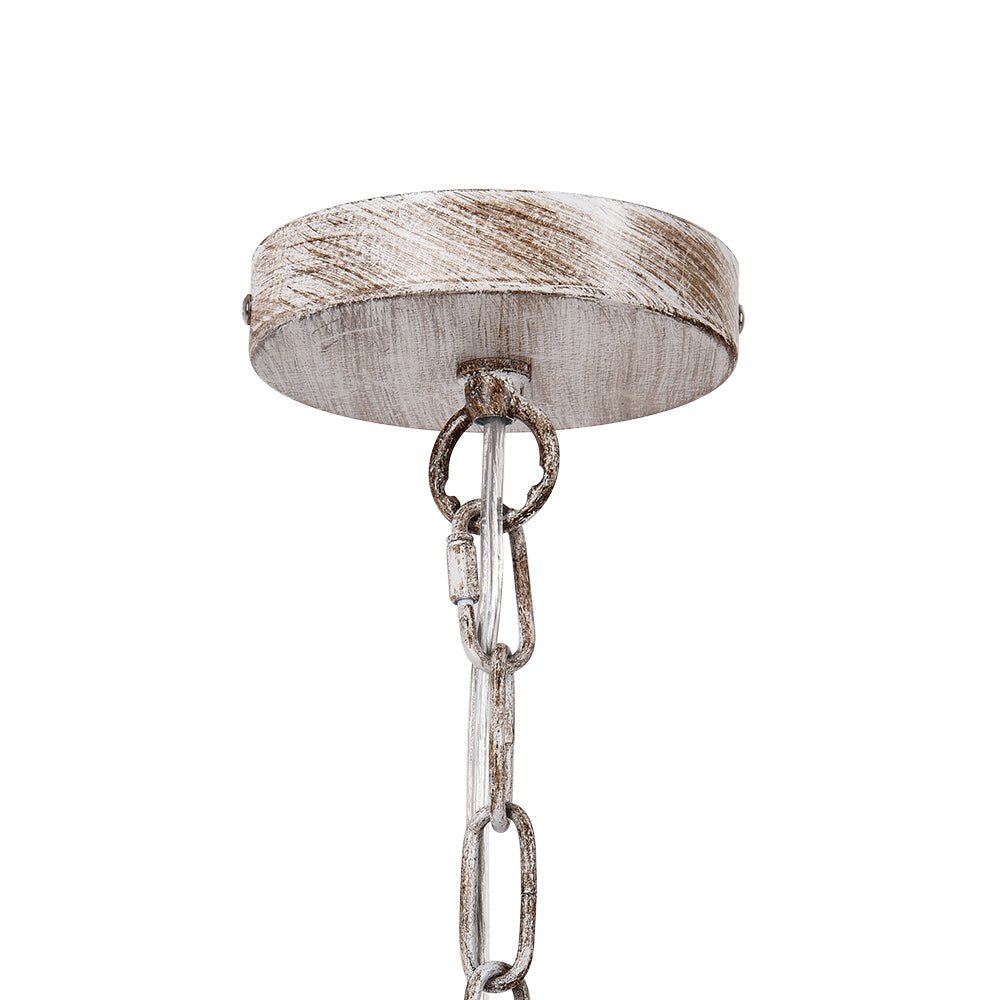 (OpenBox) Boho 4-Light Wood Beaded Lantern Pendant