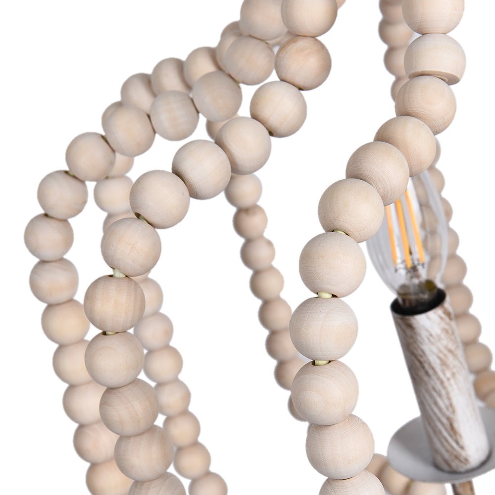 (OpenBox) Boho 4-Light Wood Beaded Lantern Pendant