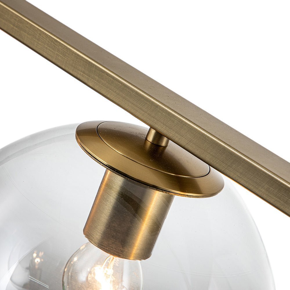 (OpenBox) Brass 5-Light Glass Globe Linear Pendant