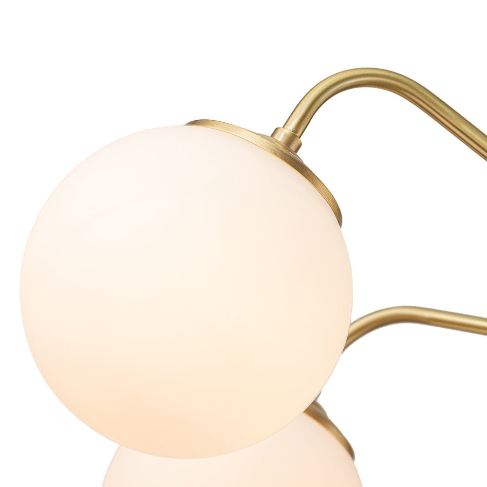 (OpenBox) Brass 6-Light Milky White Globe Round Chandelier