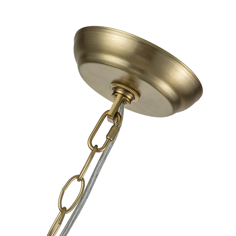 (OpenBox) Brass Cluster Ribbed Glass Globe Bubble Chandelier