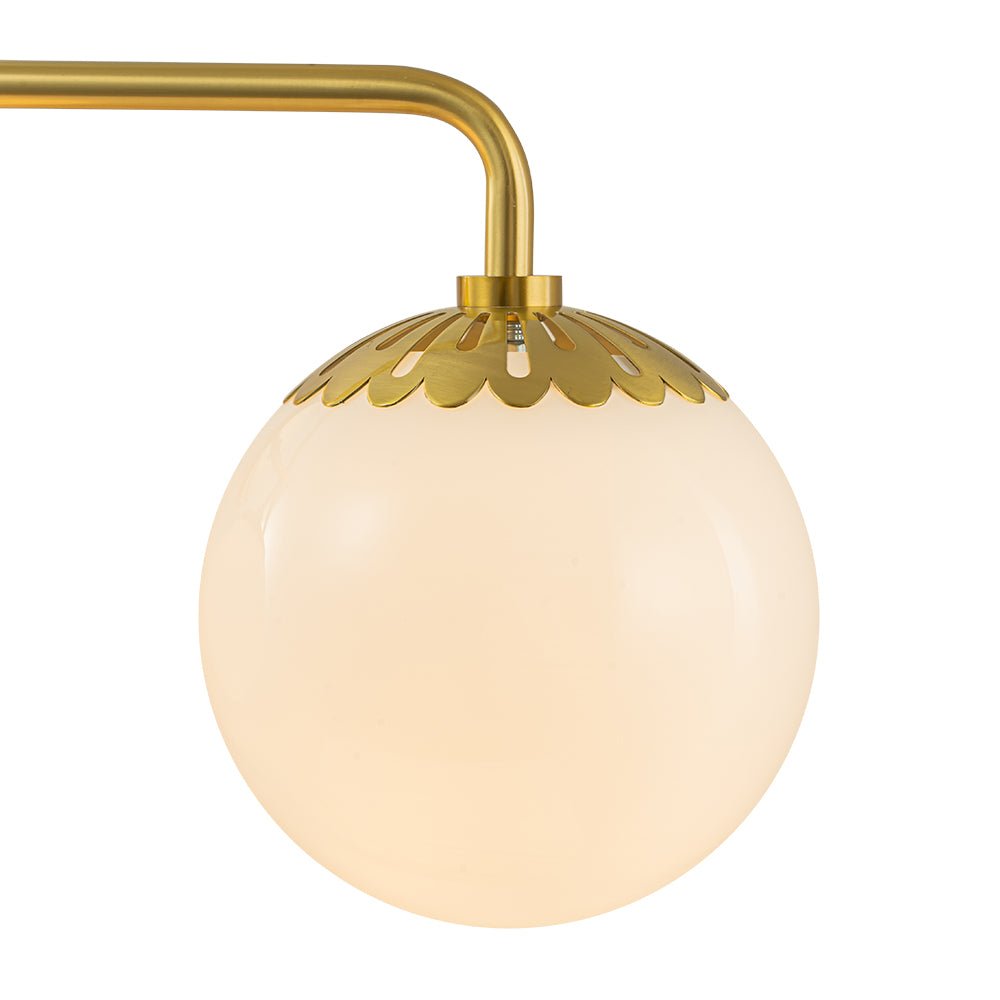 (OpenBox) Brass Daisy 3-Light Opal Glass Globe Vanity Light
