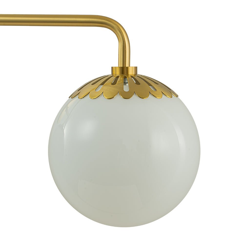 (OpenBox) Brass Daisy 3-Light Opal Glass Globe Vanity Light