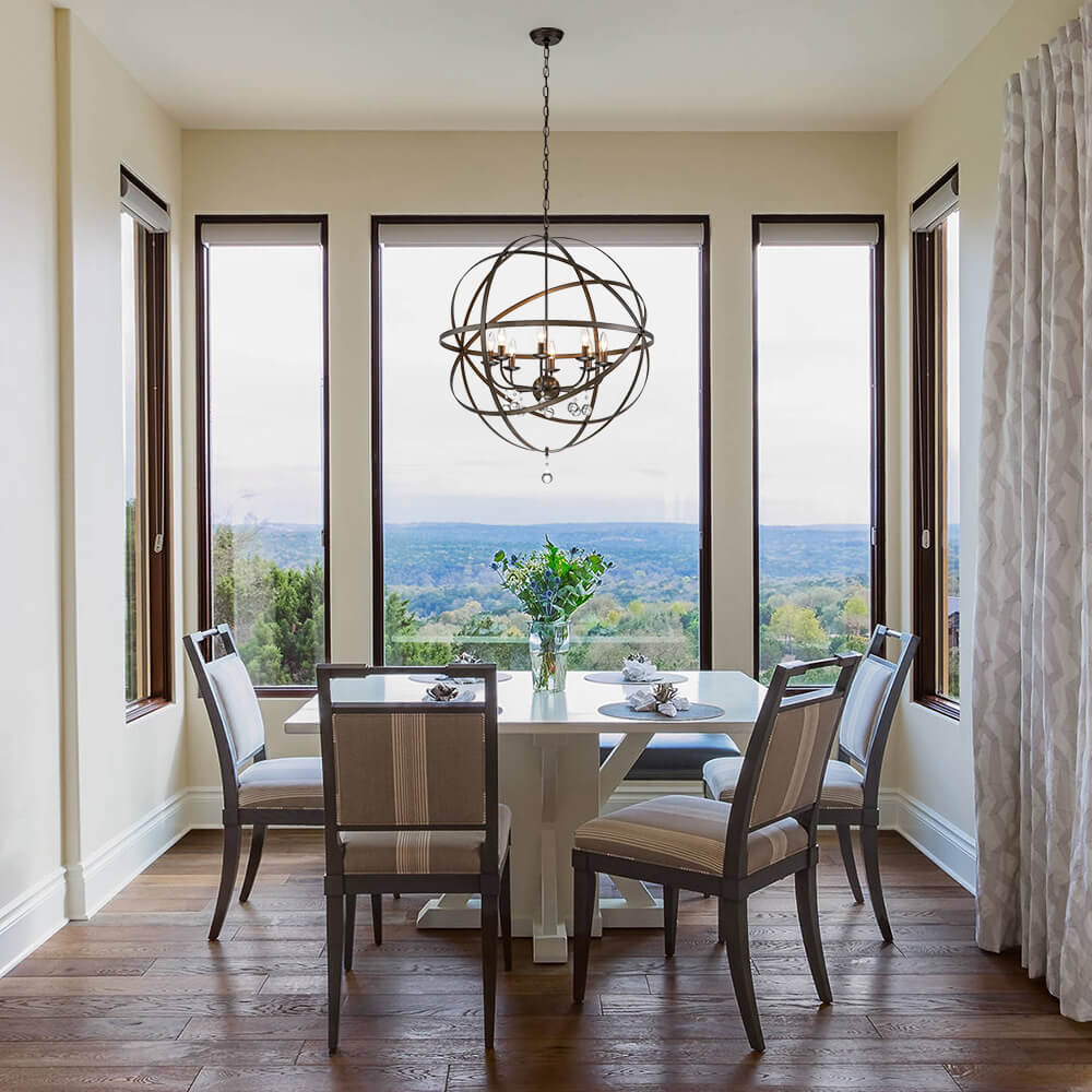 (OpenBox) Classic 8-Light Sphere Chandelier with Crystal Accents